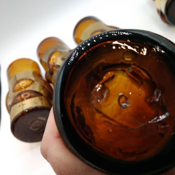 Rare Felipe Derlfinger Caged (metal band) hand blown Amber Tom Collins Glasses - Picture 4 of 16